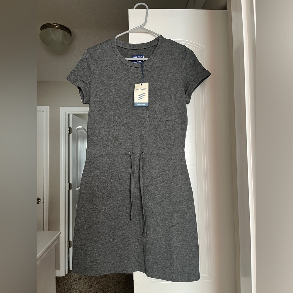 United by blue women’s organic t shirt dress - charcoal